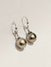 Earrings Gold and gray pearl sleeper earrings 58 Facettes