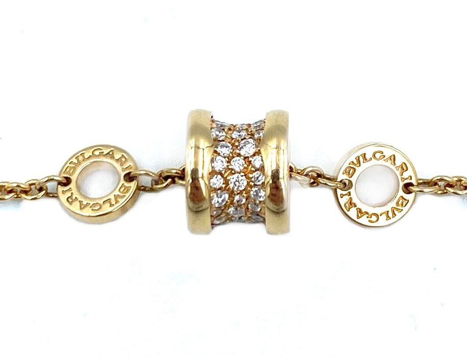 Collier BVLGARI. Collection Bzero 1, bracelet or rose et diamants 58 Facettes