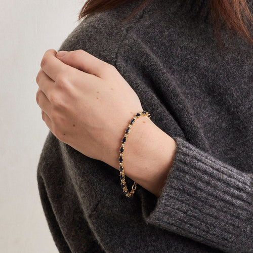 Bracelet Bracelet ligne Saphirs Diamants 58 Facettes 230499