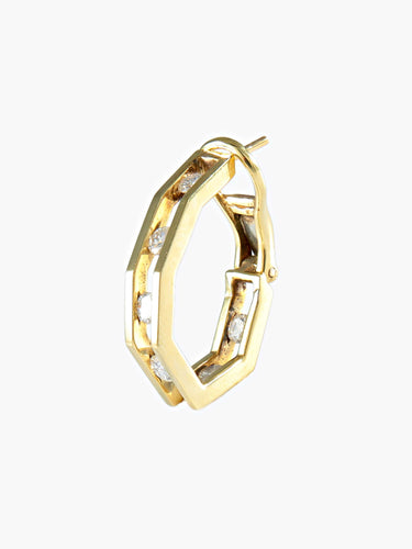 Boucles d'oreilles Créoles Or jaune Diamants 58 Facettes