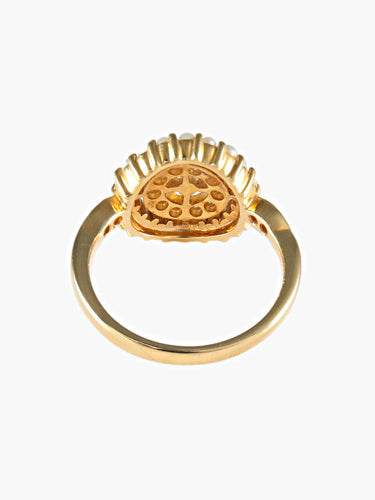 Bague 52 Bague Ronde Perles Diamants 58 Facettes