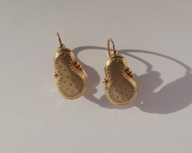 Boucles d'oreilles Grandes boucles d’oreilles dormeuses violon XIXe 58 Facettes