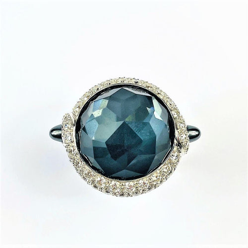 Bague 52 Bague en Or blanc, Pierre Noire & Diamants 58 Facettes 20400000642