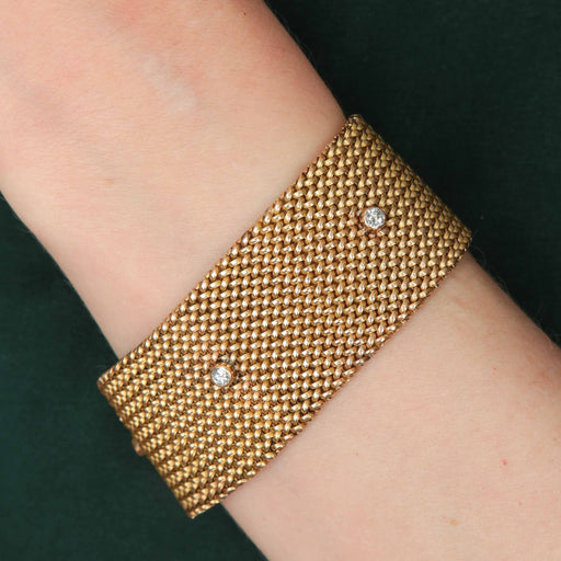 Bracelet Bracelet "manchette" or rose et diamants 58 Facettes