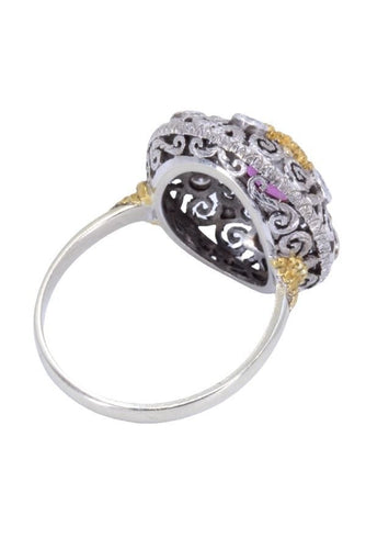 Bague BAGUE ANCIENNE RUBIS ET DIAMANTS 58 Facettes 066491
