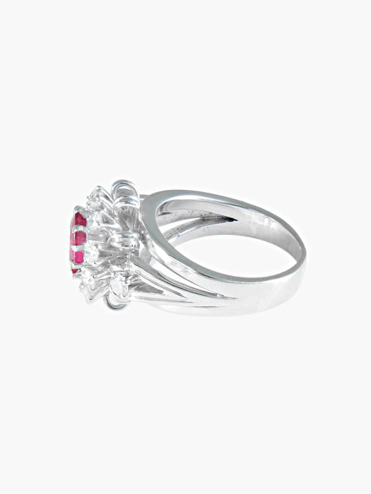 Bague 52 Bague Saphir rose et Diamants 58 Facettes