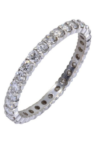 Bague 65 Alliance en or blanc, diamants 58 Facettes 061731