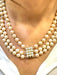 Collier Collier de perles 3 rangs avec fermoir en or 18 carats 58 Facettes