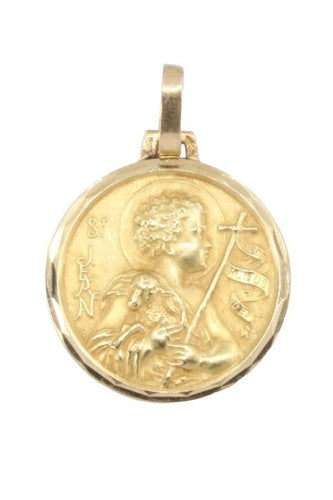 Pendentif MÉDAILLE ANCIENNE SAINT JEAN LE BAPTISTE 58 Facettes 060711