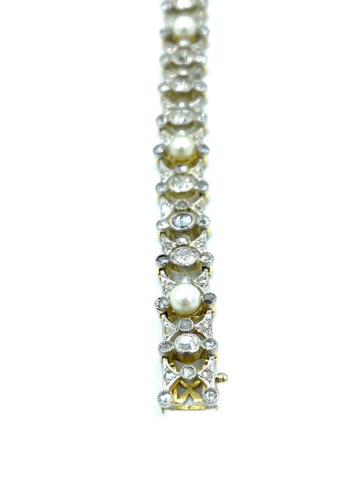 Bracelet Bracelet Or Argent Perles Diamants 58 Facettes