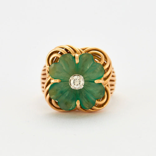 Bague 51 Bague Chrysoprase Diamant 58 Facettes 230492