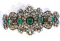 Bracelet Exceptionnel bracelet XIXe diamants, émeraudes, or et argent 58 Facettes