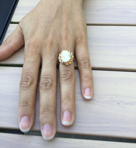 Bague 55 Bague Camée Or Rose 58 Facettes 3088/1