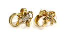 Boucles d'oreilles Boucles d'oreilles vintage noeuds or jaune et diamants 58 Facettes