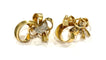 Boucles d'oreilles Boucles d'oreilles vintage noeuds or jaune et diamants 58 Facettes