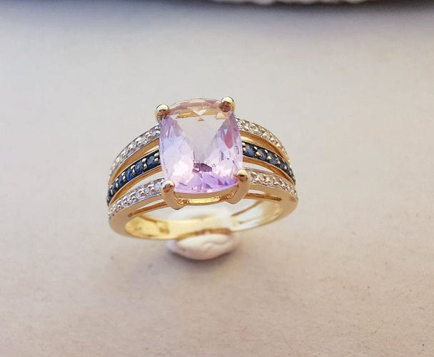 Bague Bague Améthyste, Saphirs & Diamants 58 Facettes AA 1321