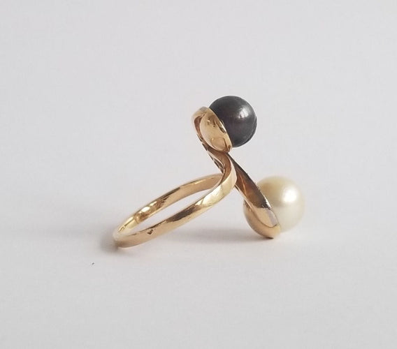 Bague 57 Bague Perles de culture et diamants anciens 58 Facettes