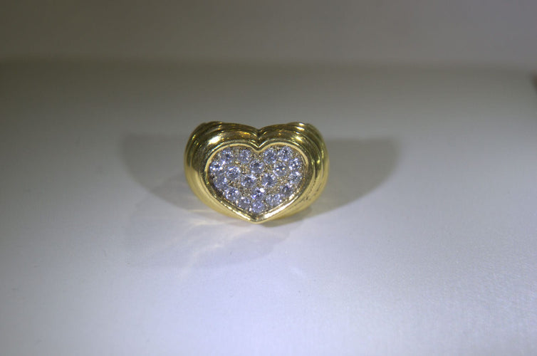 Bague 53 Bague  Coeur Diamants 58 Facettes