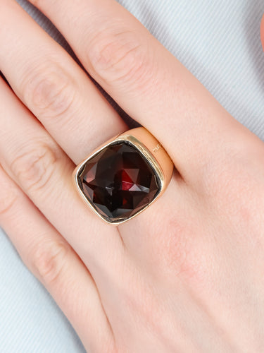 Bague 55 Bague Chevalière Pianegonda Quartz fumé 58 Facettes