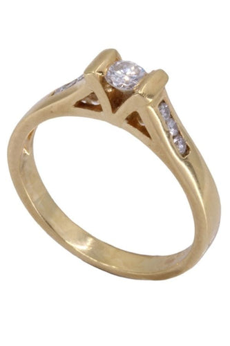 Bague 53 BAGUE STYLE SOLITAIRE DIAMANTS 0.17 CARAT 58 Facettes 073141