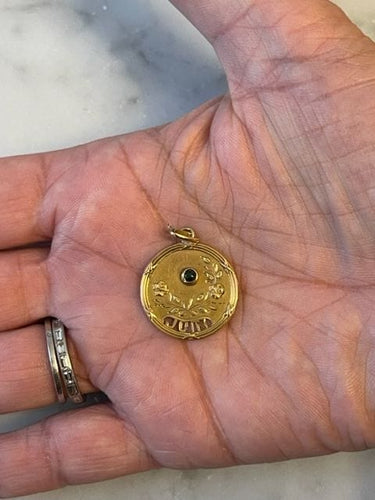 Pendentif Médaille Art Nouveau, en Or jaune 58 Facettes