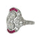 Bague 56 Bague Art-Déco Platine Rubis Diamants 58 Facettes 1-1497/2