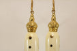 Earrings Antique ivory quilted gold earrings 58 Facettes 7426
