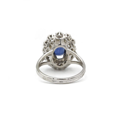 Bague 51 Bague Or blanc Platine Saphir Diamants 58 Facettes 230079R