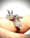 Ring “Rabbits” ring in white gold with diamond and ruby ​​paving 58 Facettes A 7449