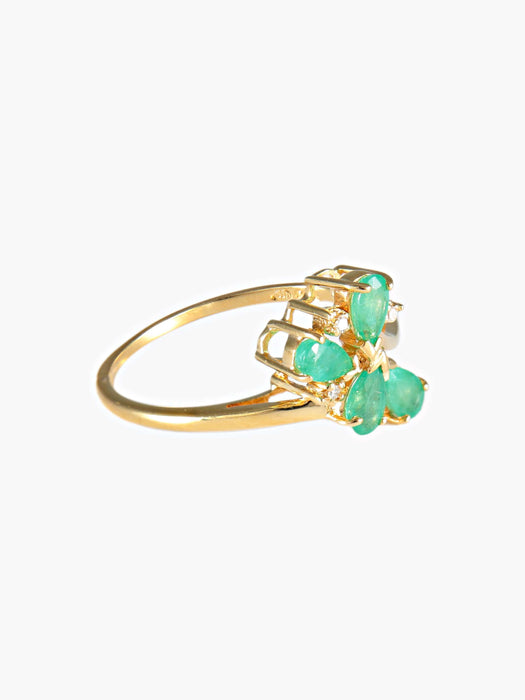 Bague 52 Bague Fleurette Emeraudes 58 Facettes