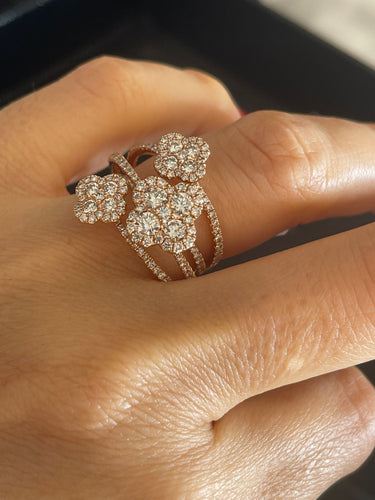 Bague 54 Bague 3 fleurs 58 Facettes