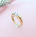 Ring 56 Blue Topaz Bangle Ring 58 Facettes AA 1589