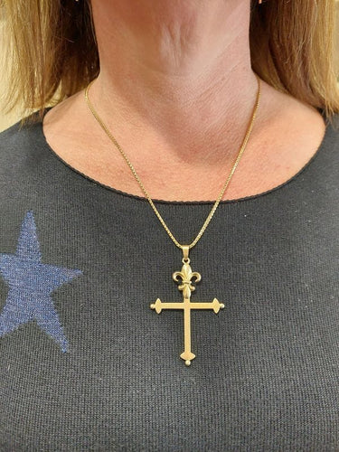 Pendentif CROIX ANCIENNE FLEUR DE LYS 58 Facettes 074181