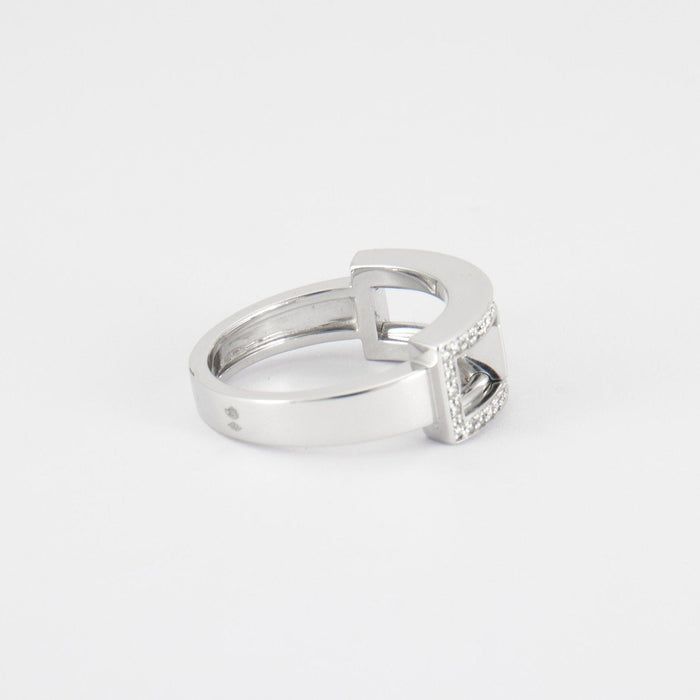 Bague 52.5 Bague en or blanc, diamant mobile 58 Facettes