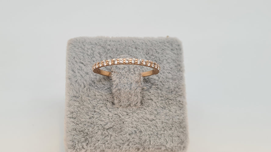 Bague 50 Bague demi alliance en Or rose, Diamants 58 Facettes