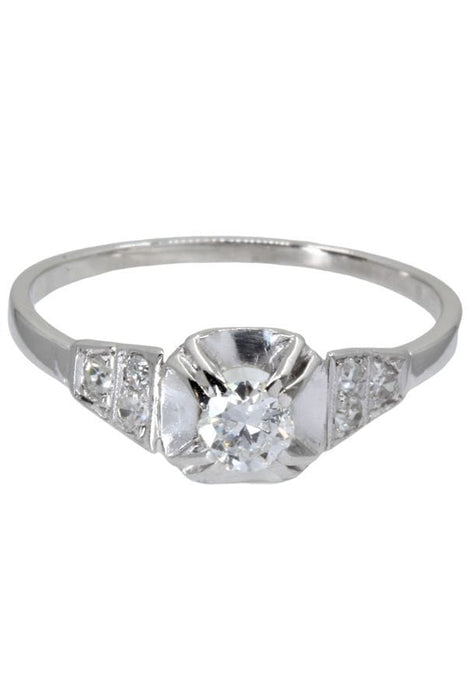 Bague SOLITAIRE ART DÉCO DIAMANTS 0.22 CARAT 58 Facettes 048701