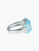 Ring 52 Blue Topazes Diamonds Ring 58 Facettes