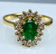Bague Bague marguerite émeraude diamants 58 Facettes AB181