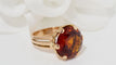 Bague Bague vintage or rose et saphir orange 58 Facettes 31806