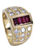 Ring Modern ring, rubies and diamonds 58 Facettes 061571