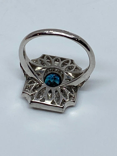 Bague Bague Art Deco en Or jaune, diamants et saphir 58 Facettes