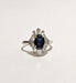 Ring Marquise sapphire and baguette diamond ring 58 Facettes