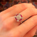 Ring 54 Art Deco Style Diamond and Ruby Ring 58 Facettes