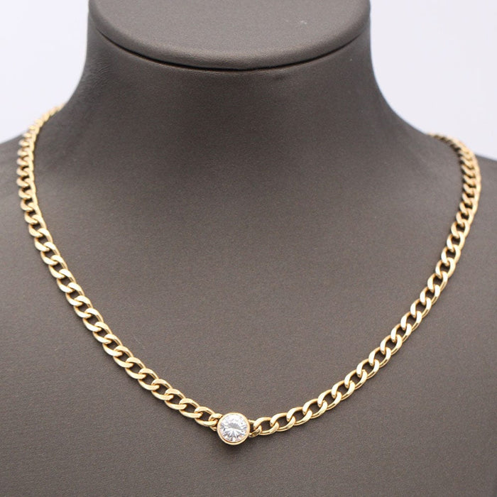 Collier Collier Or Zircon 58 Facettes E358893