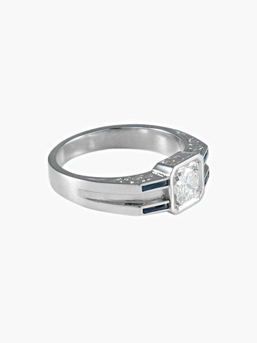 Bague 52 Bague Solitaire Diamant Saphirs 58 Facettes