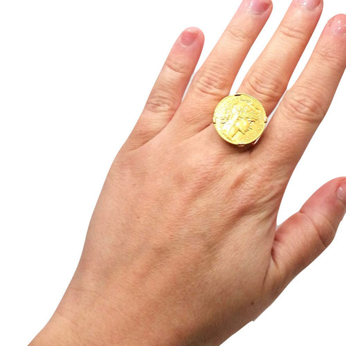 Bague Bague pièce en or jaune 58 Facettes 2885