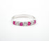 Bague 54 Demi alliance Or blanc Rubis et Diamants 58 Facettes