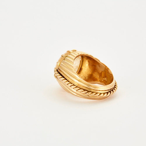 Bague 50 Bague Rétro Or jaune Citrine 58 Facettes 240442