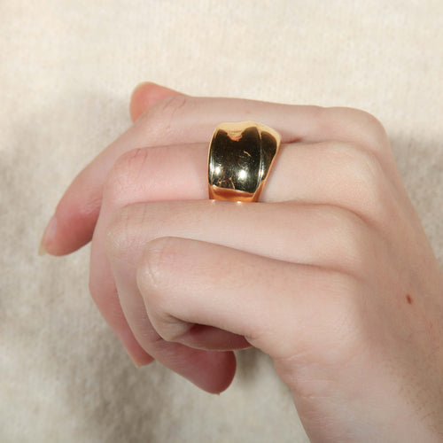 Bague 53 Bague Jonc large or jaune 58 Facettes 8286