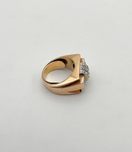 Bague Bague Tank en Or jaune & diamants 58 Facettes